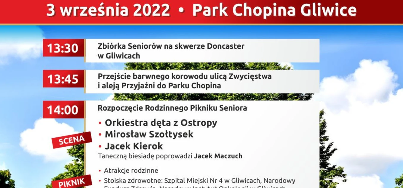 WSZYSTKO DLA ZDROWIA - ZAPROSZENIE DO UDZIAŁU W RODZINNYM PIKNIKU SENIORA W GLIWICACH
